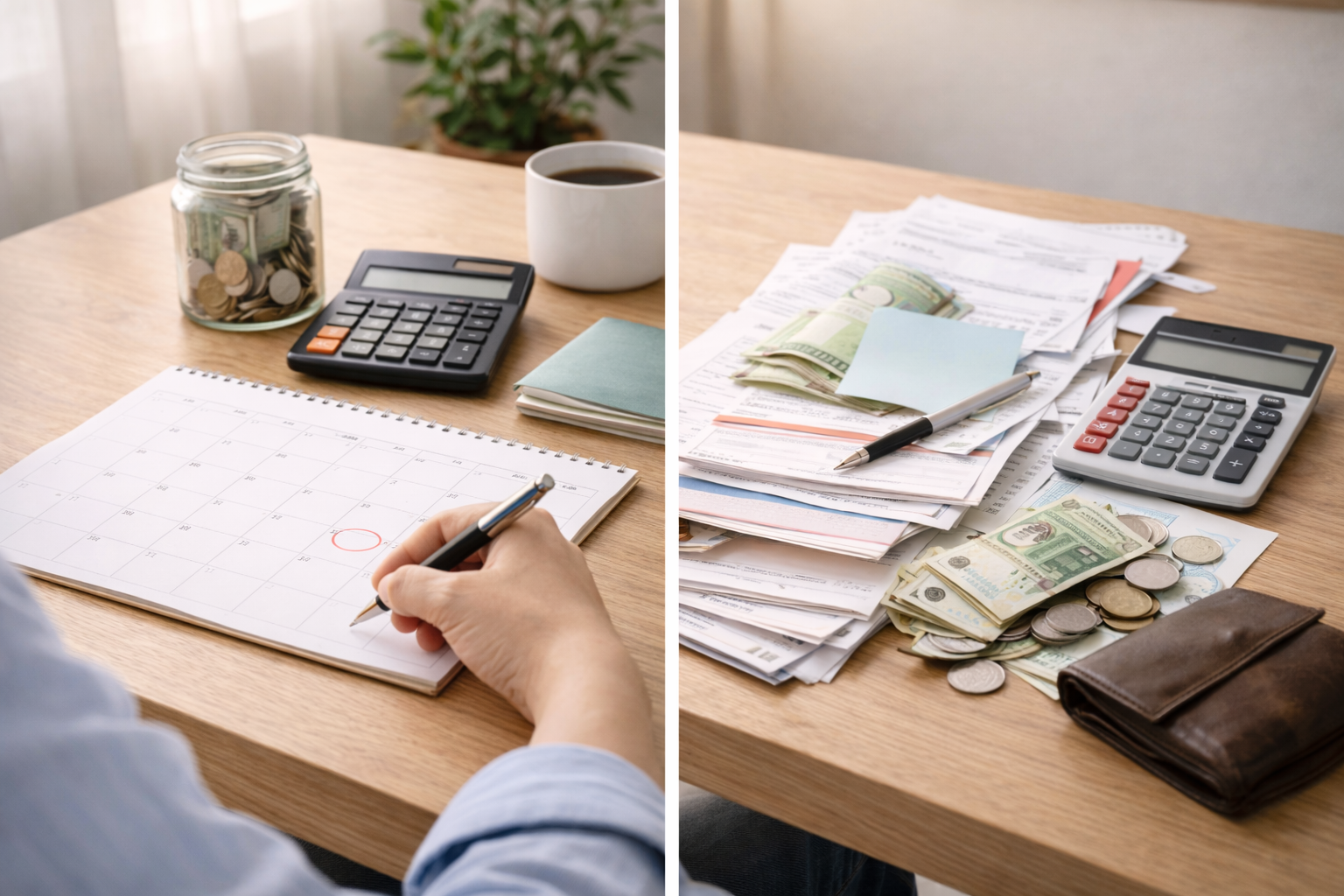 상환 전략을 놓고 서로 다른 재무 상황을 비교하는 장면